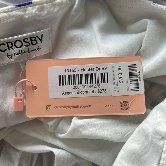 Crosby BY MOLLIE BURCH Hunter Dress Aegean Bloom Babydoll Sz S NEW - Picture 10 of 11